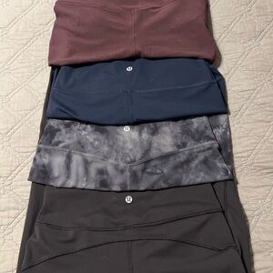 #8 Bundle lululemon athletica  Size 8 Leggings Maroon, Navy, Tie-Dye Gray, Black